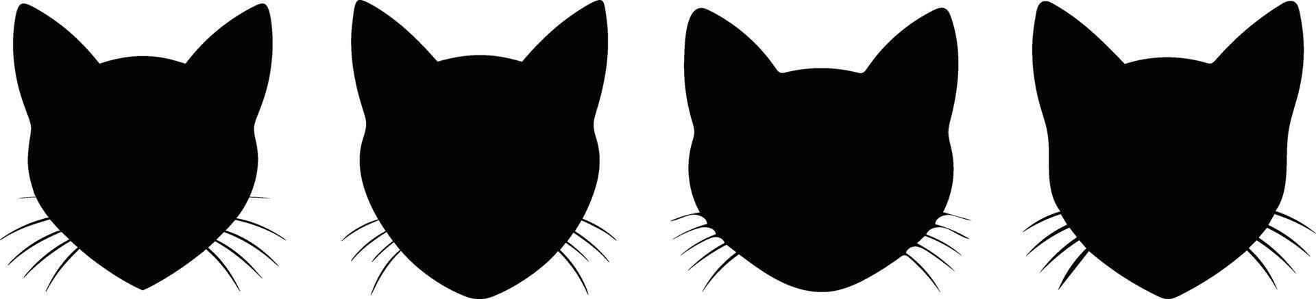 Cat Silhouette head illustration eps 10 vector
