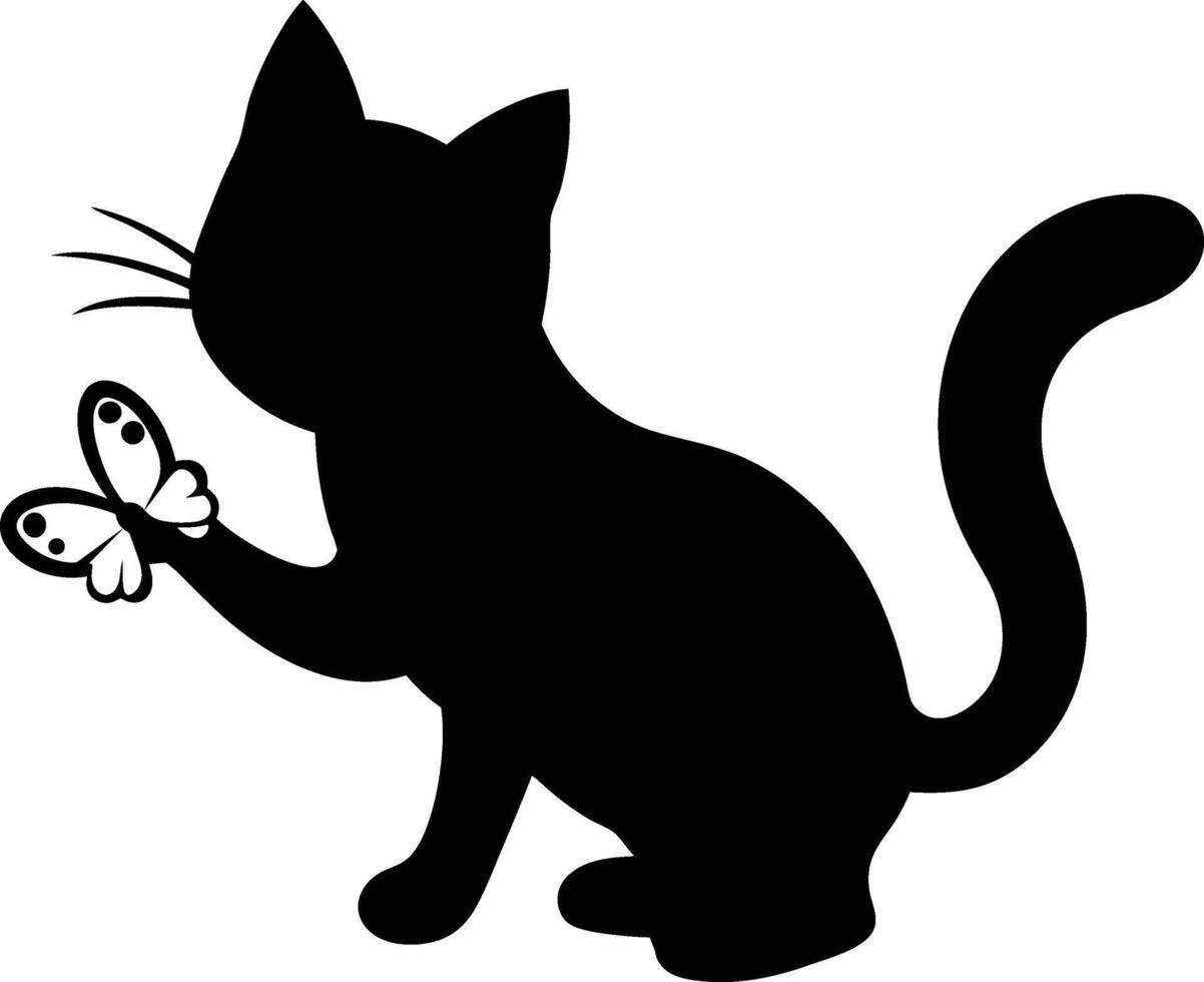 A cat silhouette illustration style white background eps 10 vector
