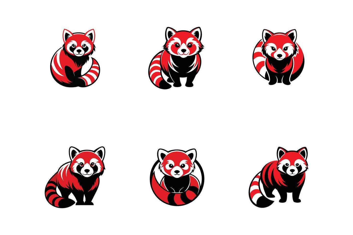 Red Panda Isolated Vector Art, Icons, and Graphics for Free Download