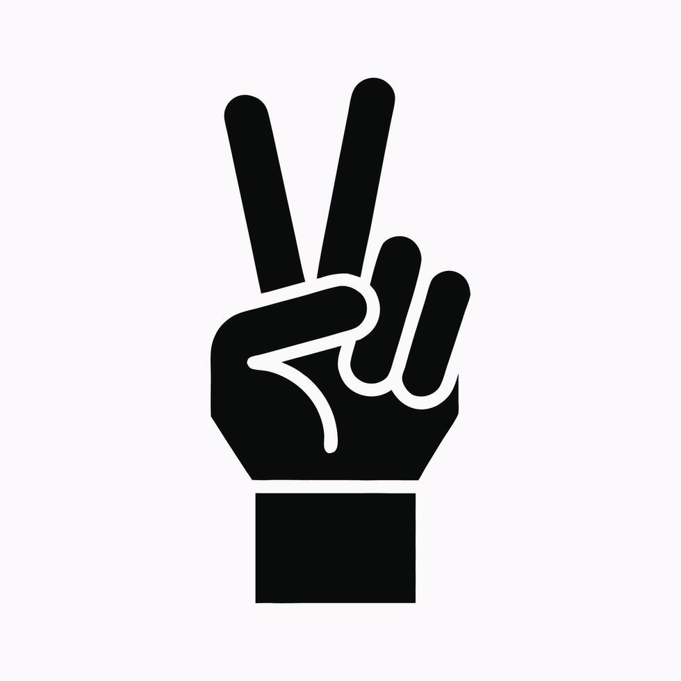 victory hand sign design vector