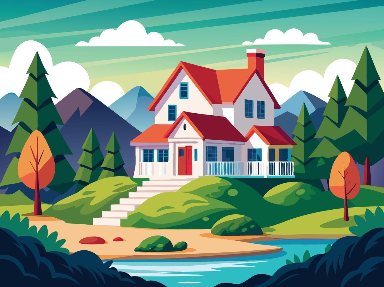 3d real estate illustration design vector