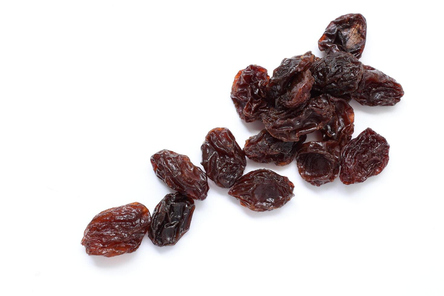Dried fruit isolate on white background, dried grapes on white background photo