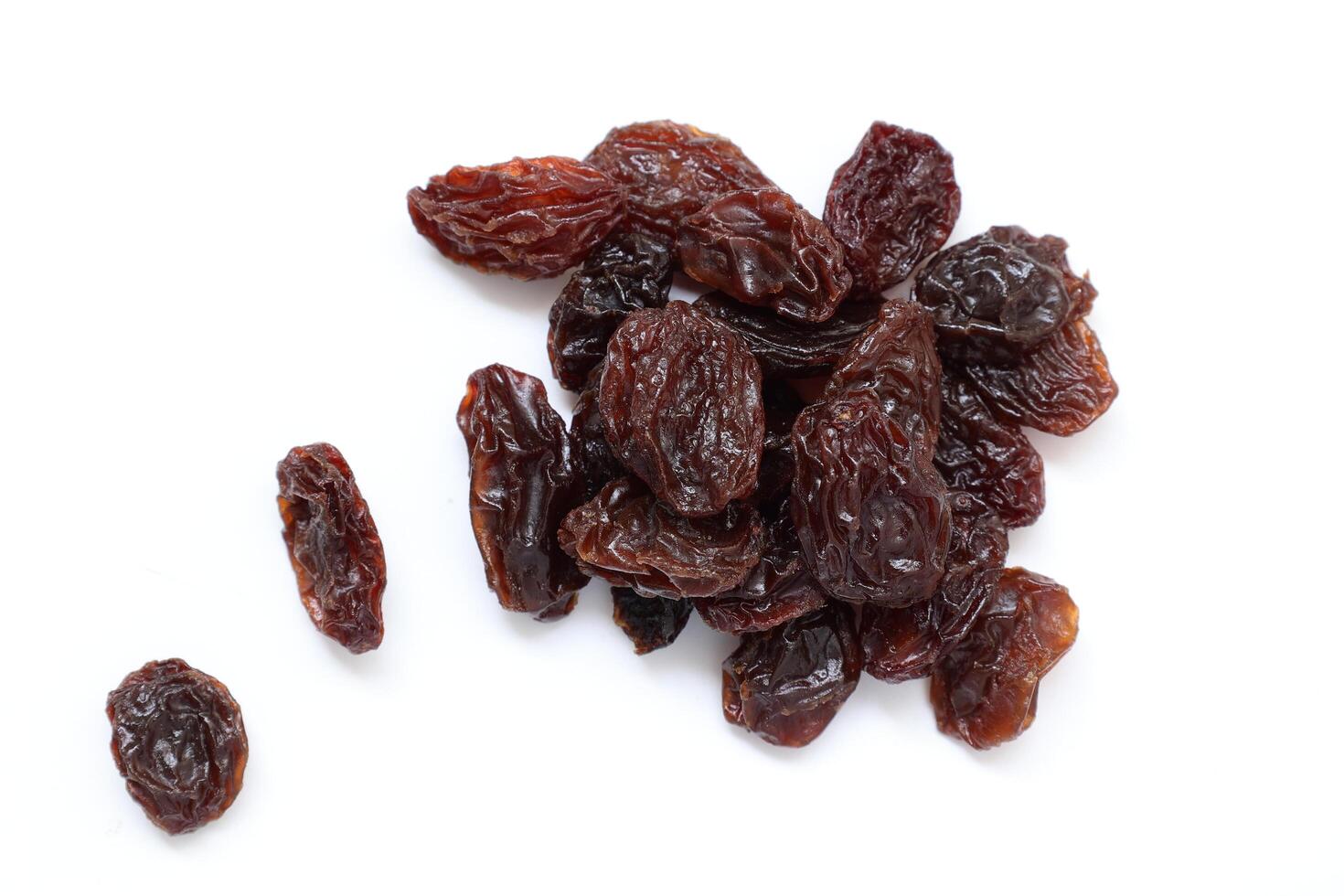 Dried fruit isolate on white background, dried grapes on white background photo