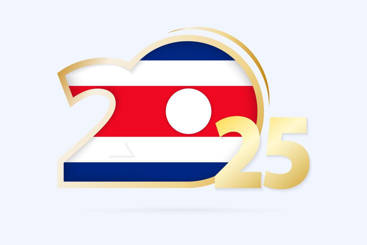 Year 2025 with Costa Rica Flag pattern. vector