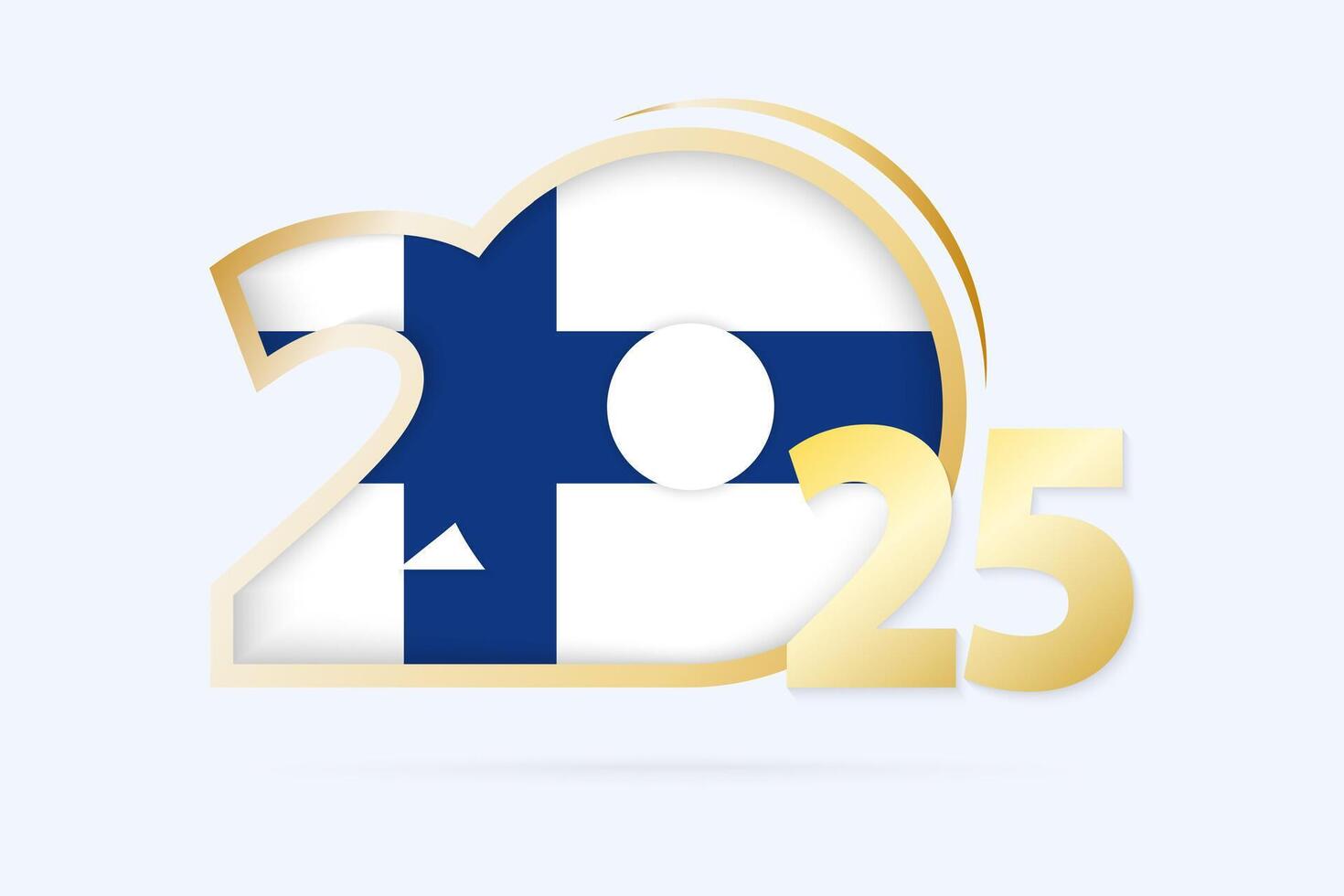 Year 2025 with Finland Flag pattern. vector