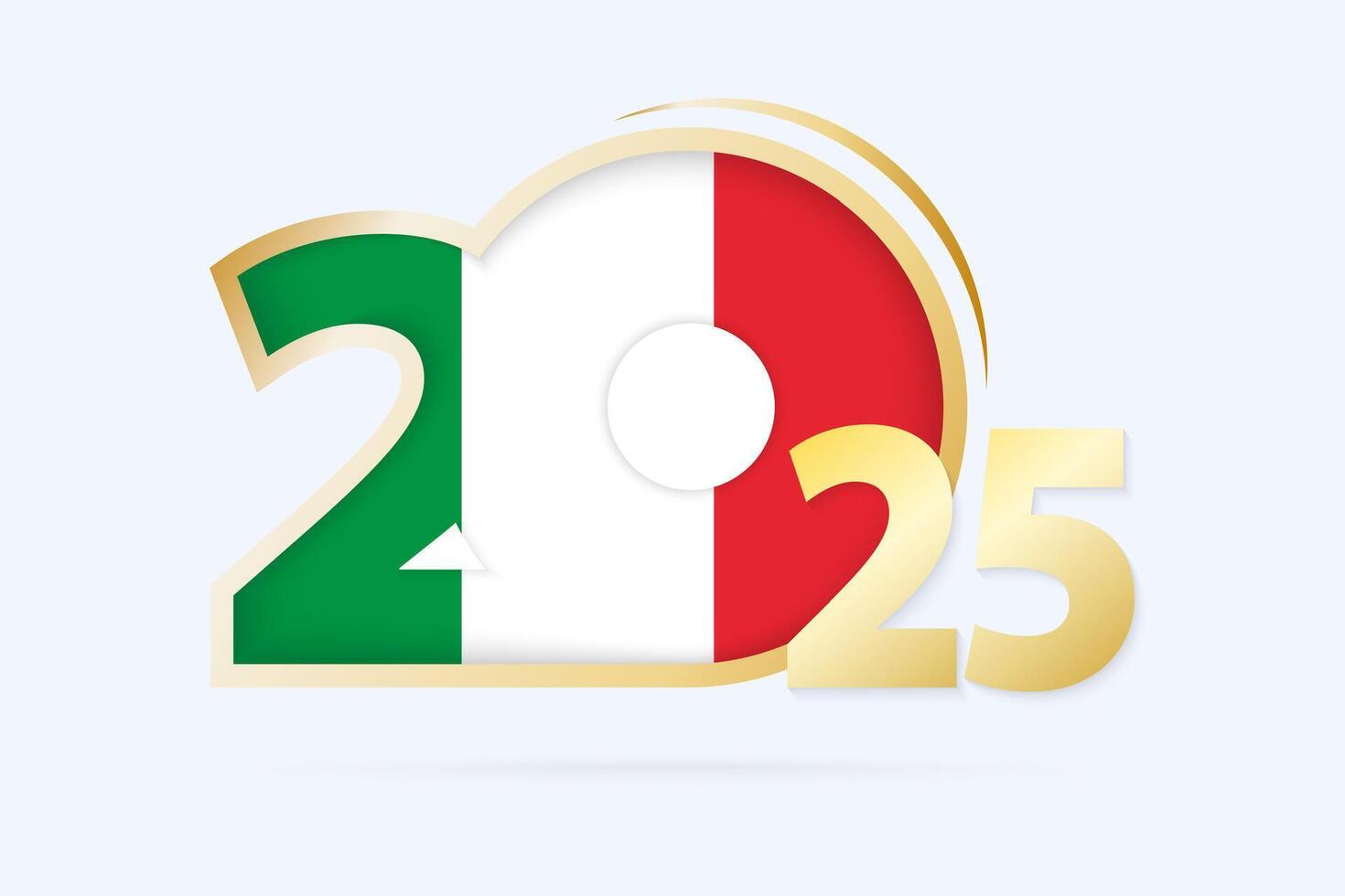 Year 2025 with Italy Flag pattern. vector