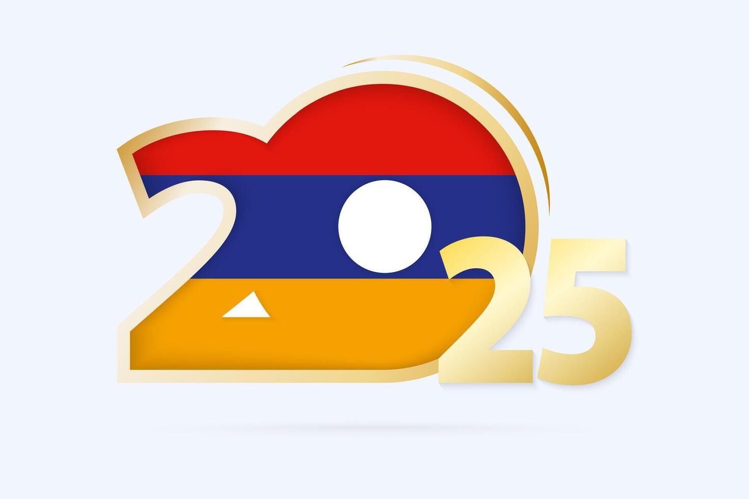Year 2025 with Armenia Flag pattern. vector