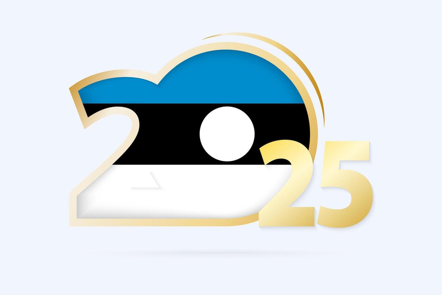 Year 2025 with Estonia Flag pattern. vector