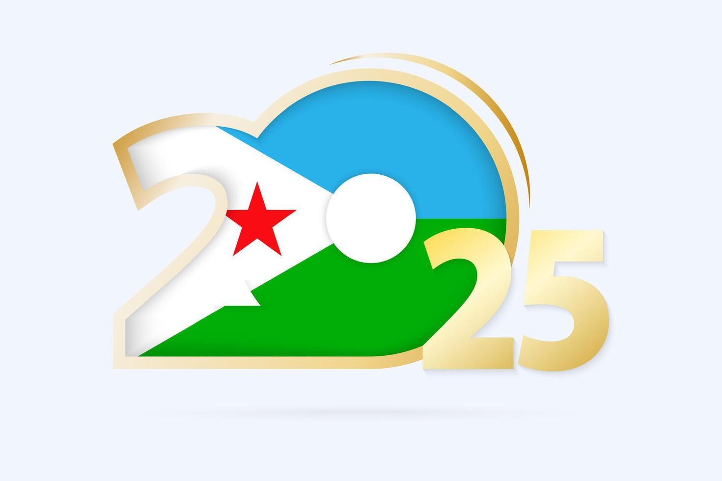 Year 2025 with Djibouti Flag pattern. vector