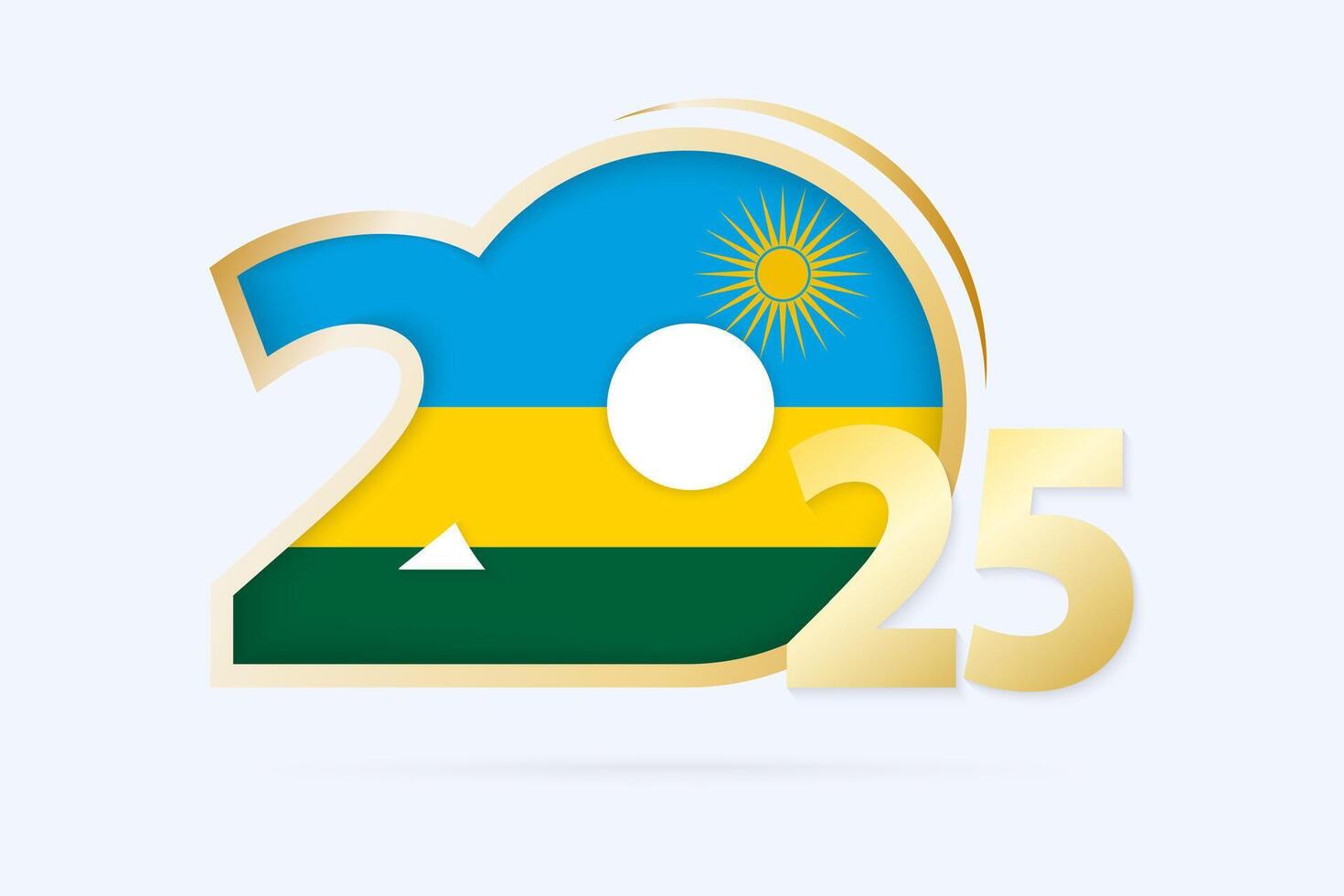 Year 2025 with Rwanda Flag pattern. vector