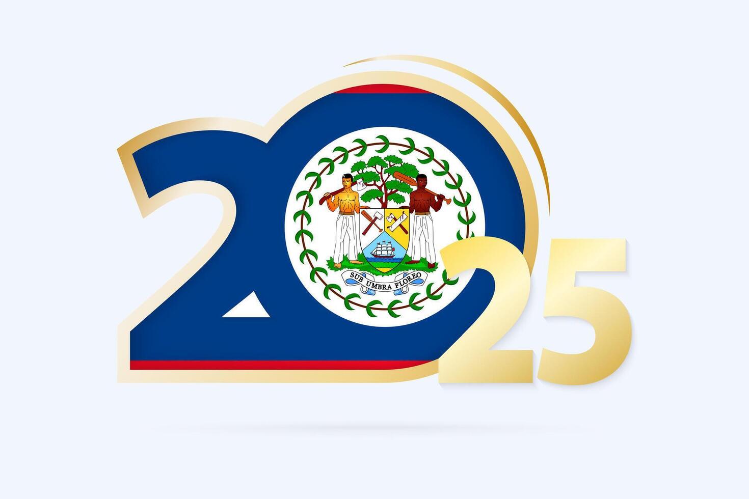 Year 2025 with Belize Flag pattern. vector