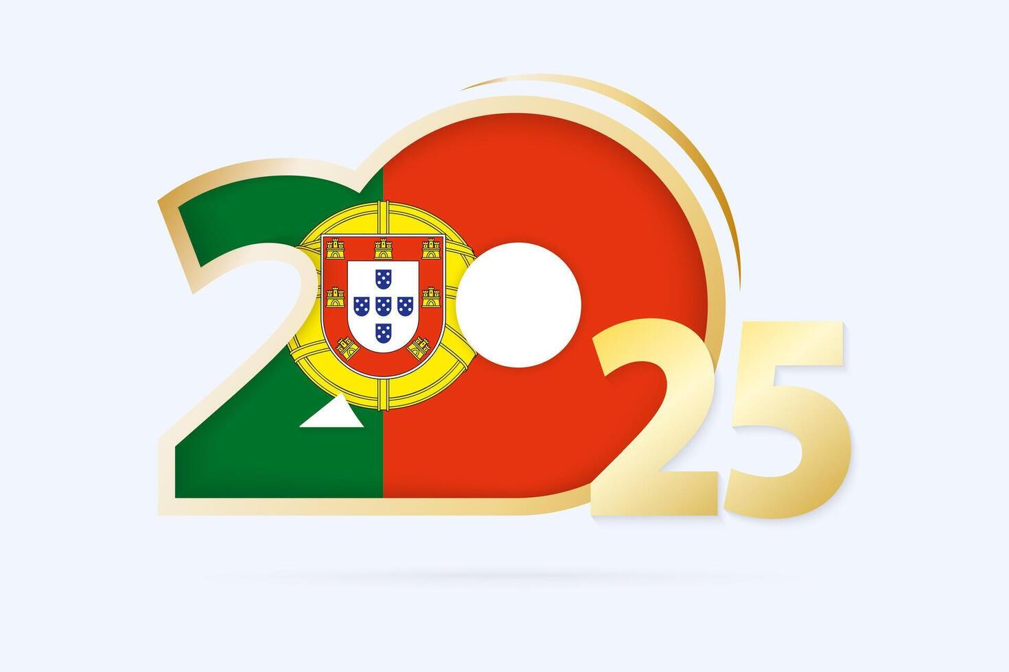 Year 2025 with Portugal Flag pattern. vector