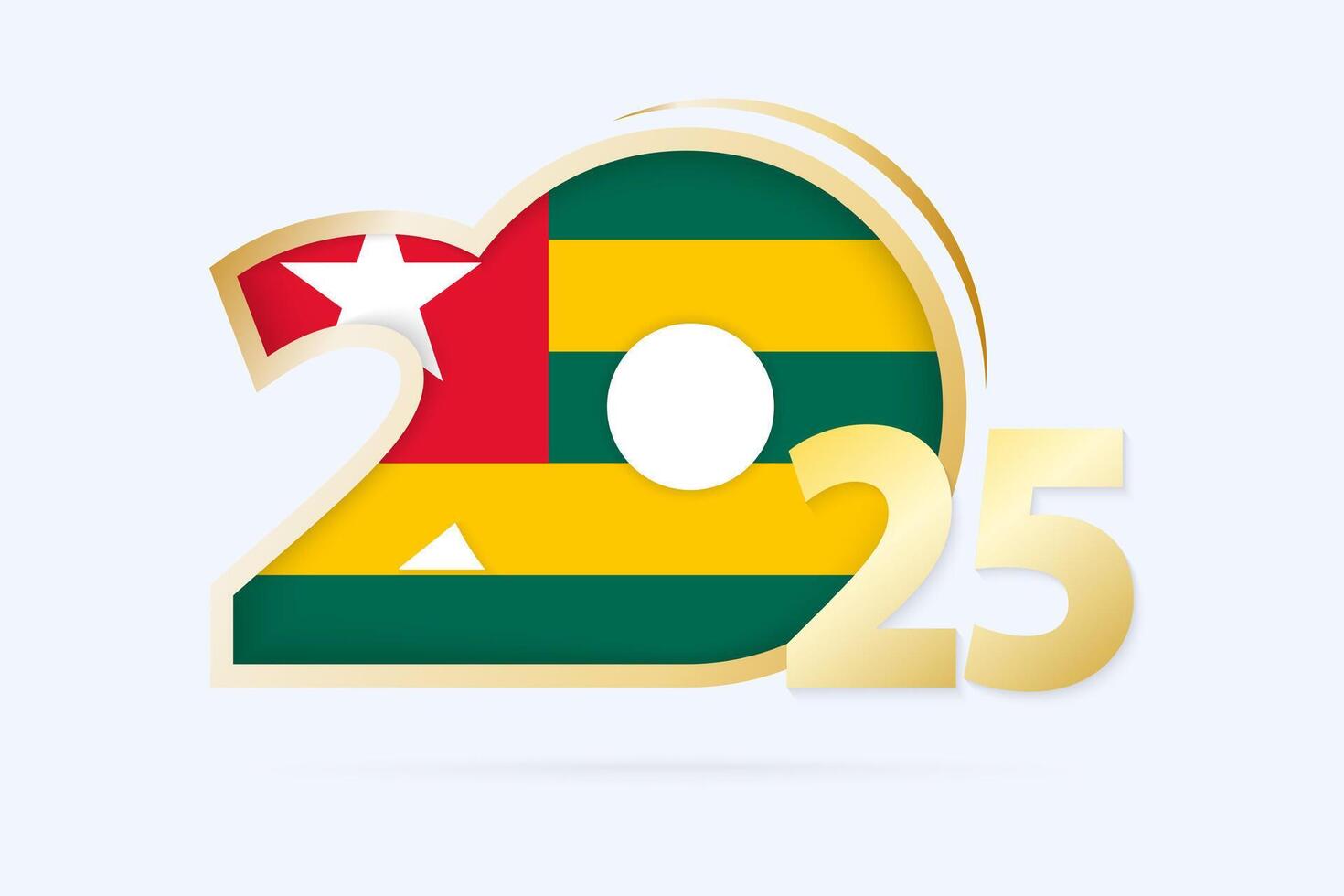 Year 2025 with Togo Flag pattern. vector