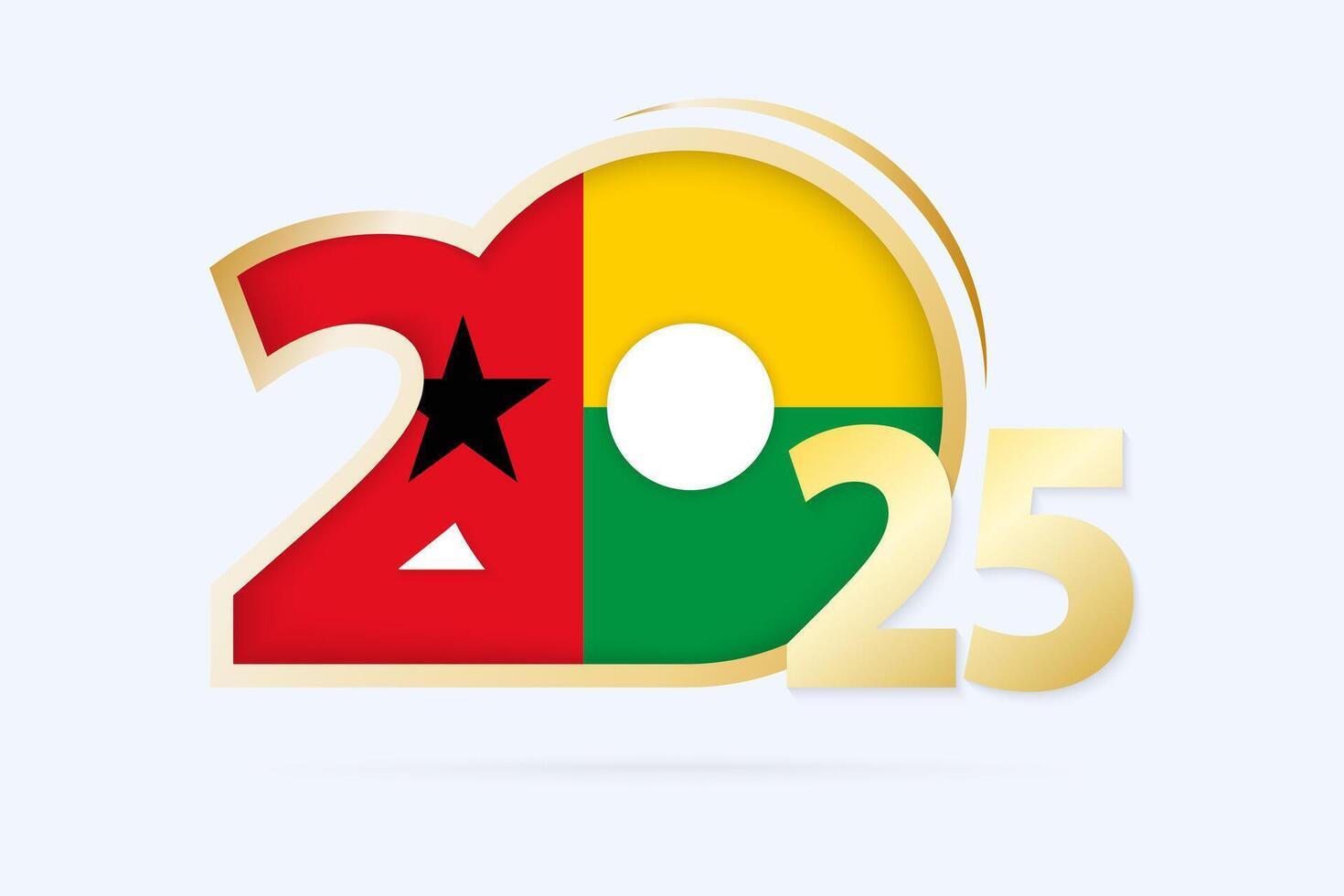 Year 2025 with Guinea-Bissau Flag pattern. 49699842 Vector Art at Vecteezy