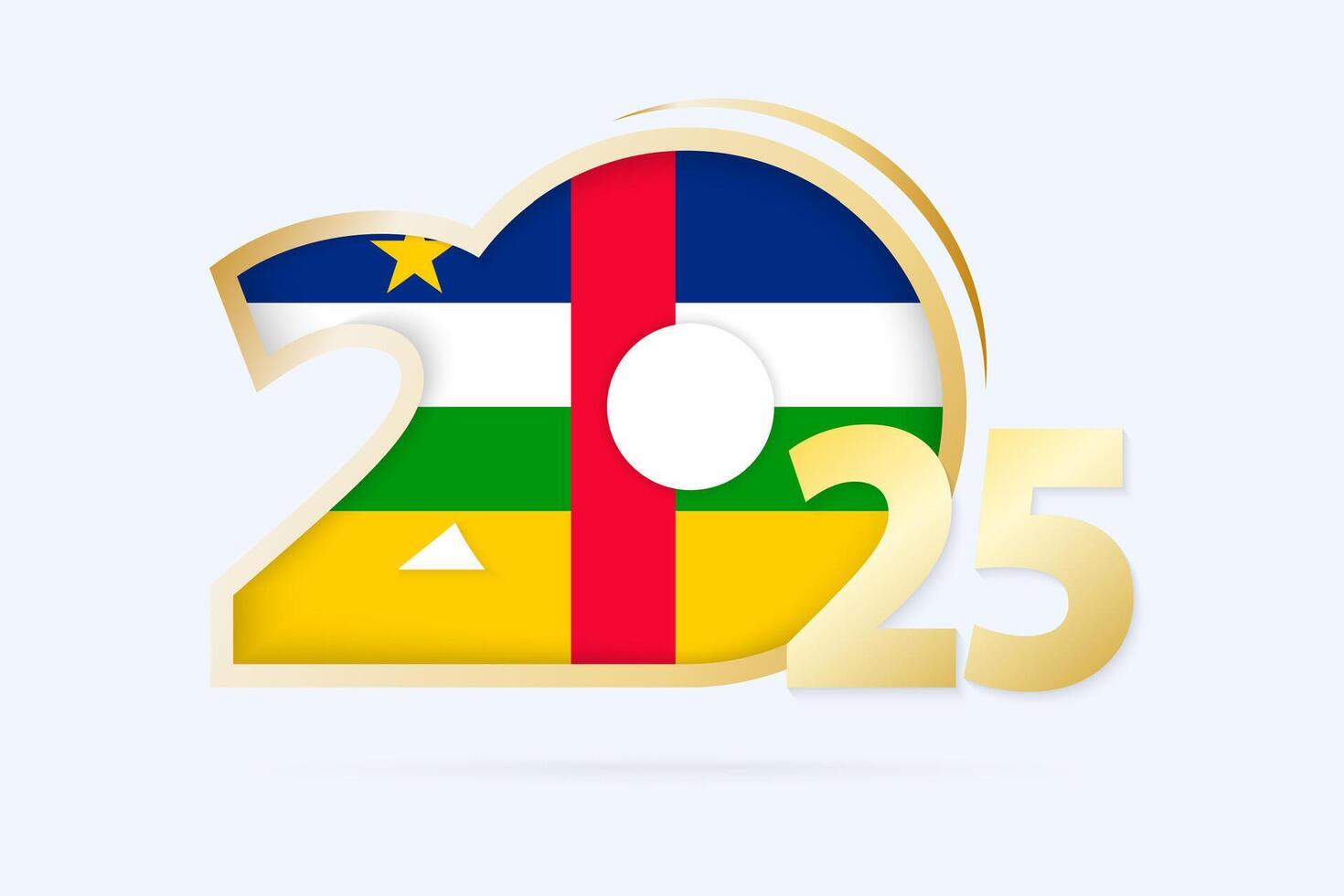 Year 2025 with Central African Republic Flag pattern. vector