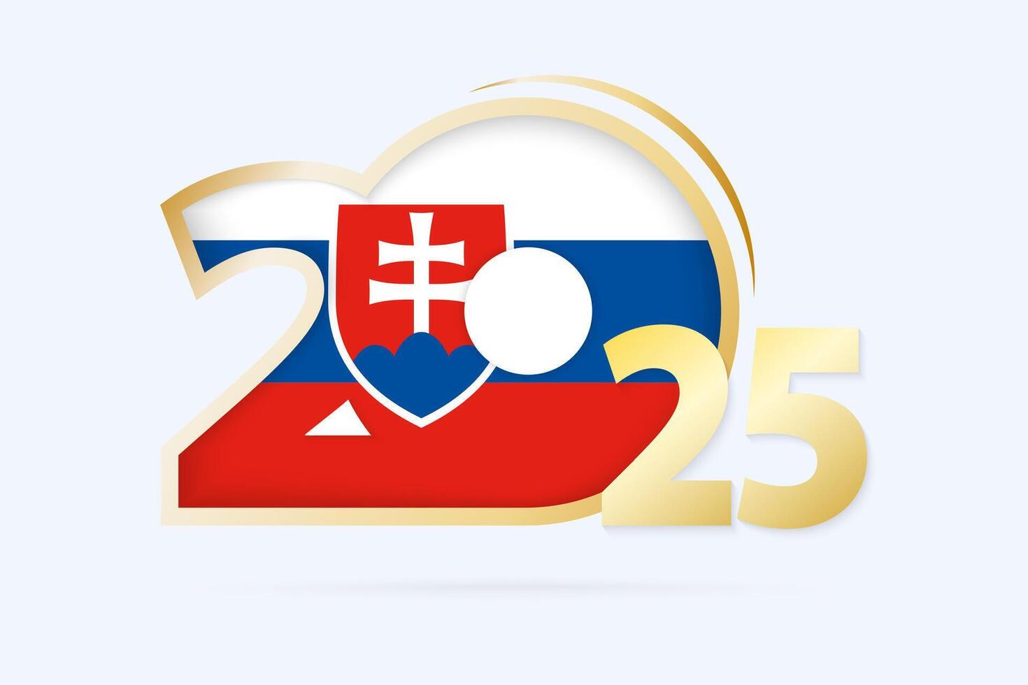 Year 2025 with Slovakia Flag pattern. vector