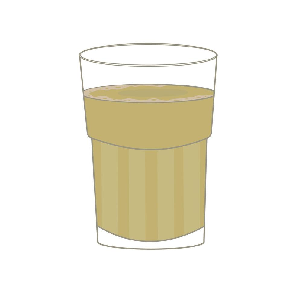 Masala chai in a small glass. Indian tea culture. illustration on white background vector