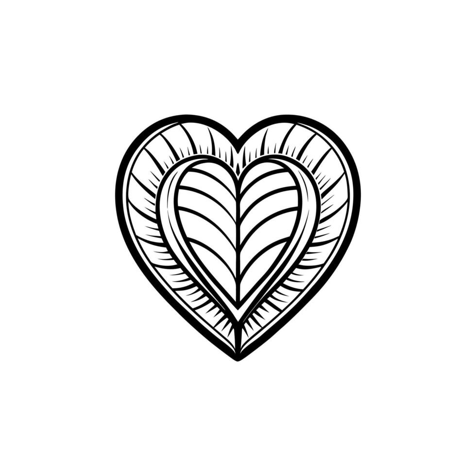 heart line art design vector