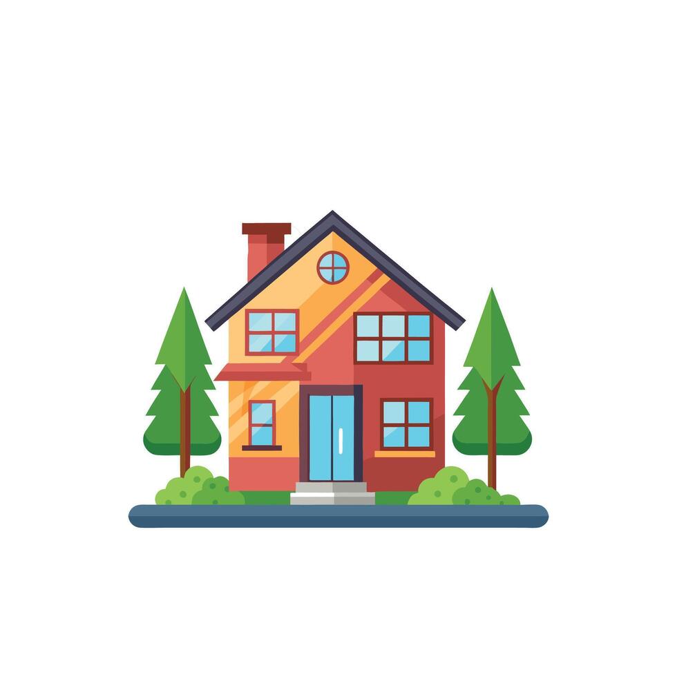 house flat illustration vector