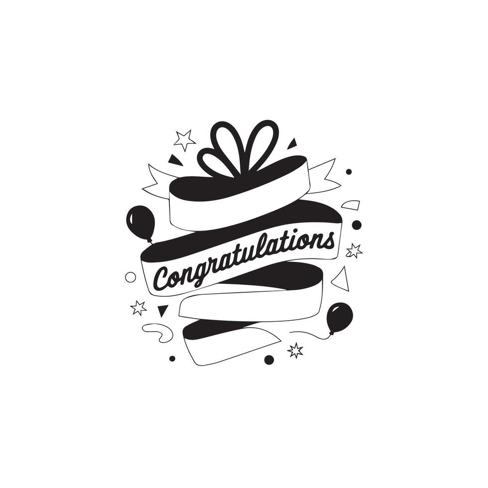 congratulation ribbon icon vector