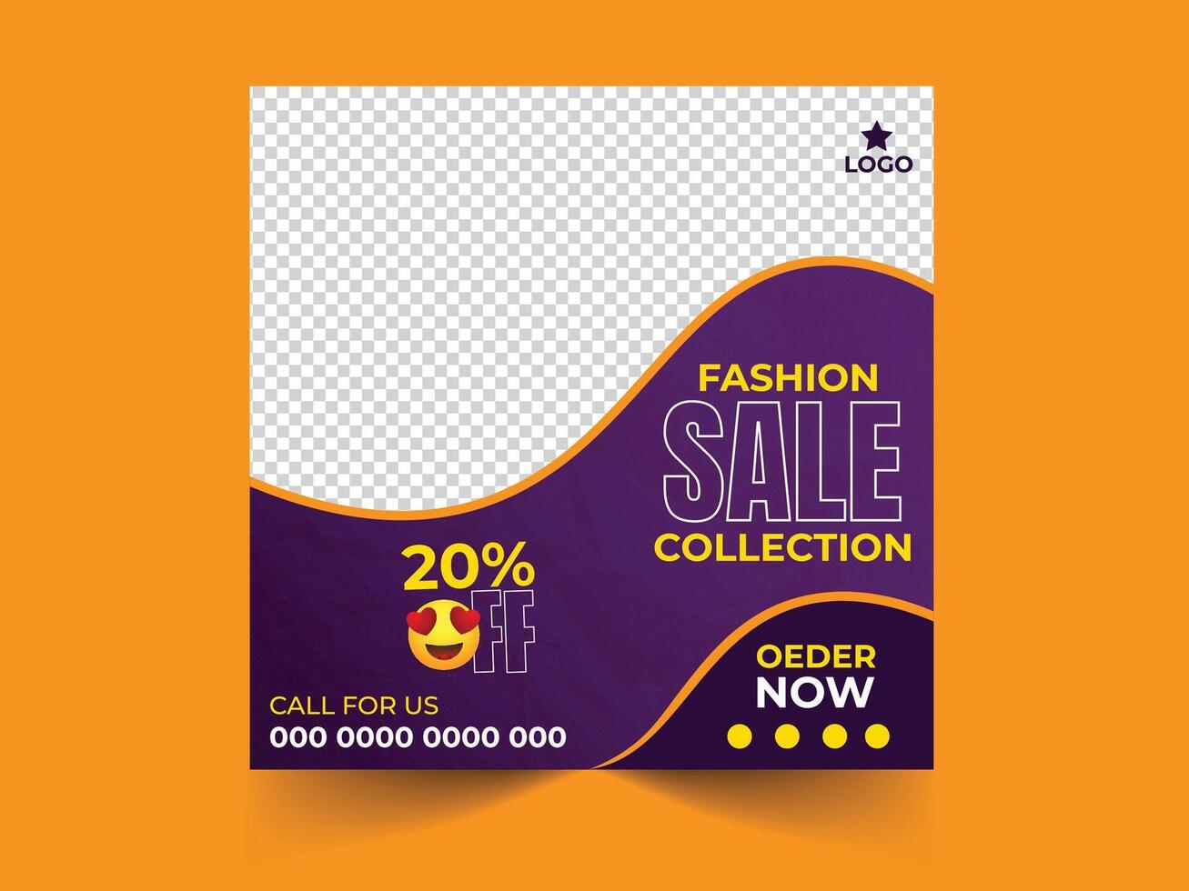 Fashion social media post template vector