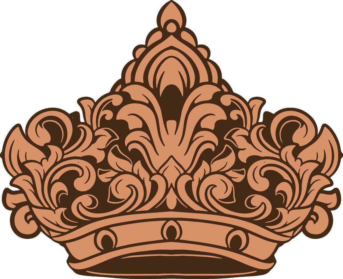 Illustration design crown ornament vector