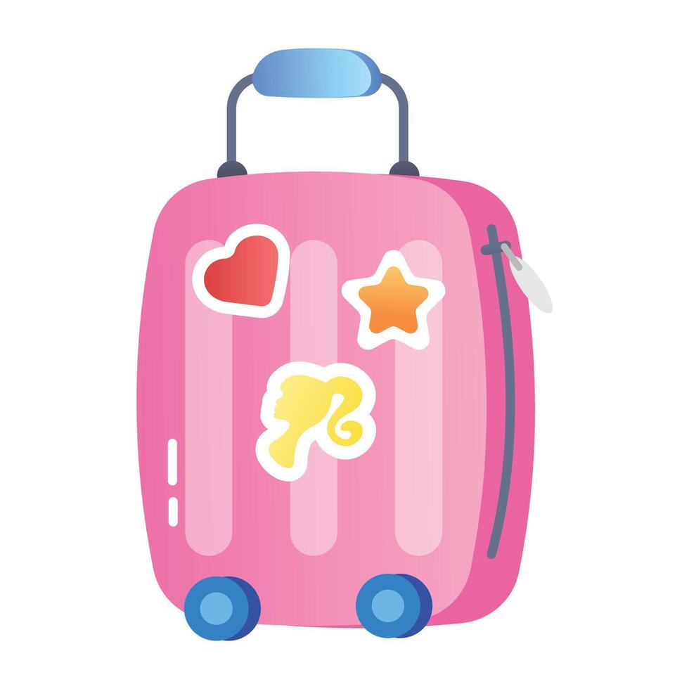 A flat style icon of luggage vector