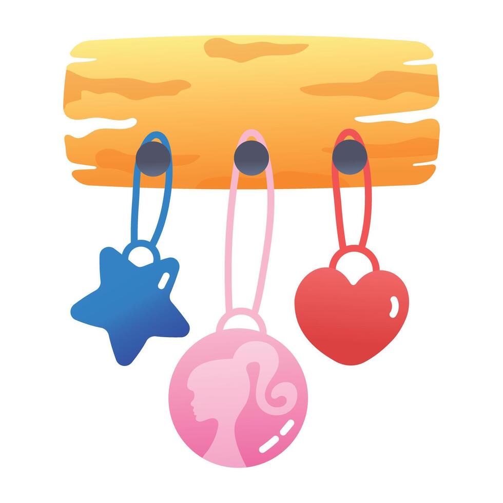 An icon of barbie charms in flat style vector