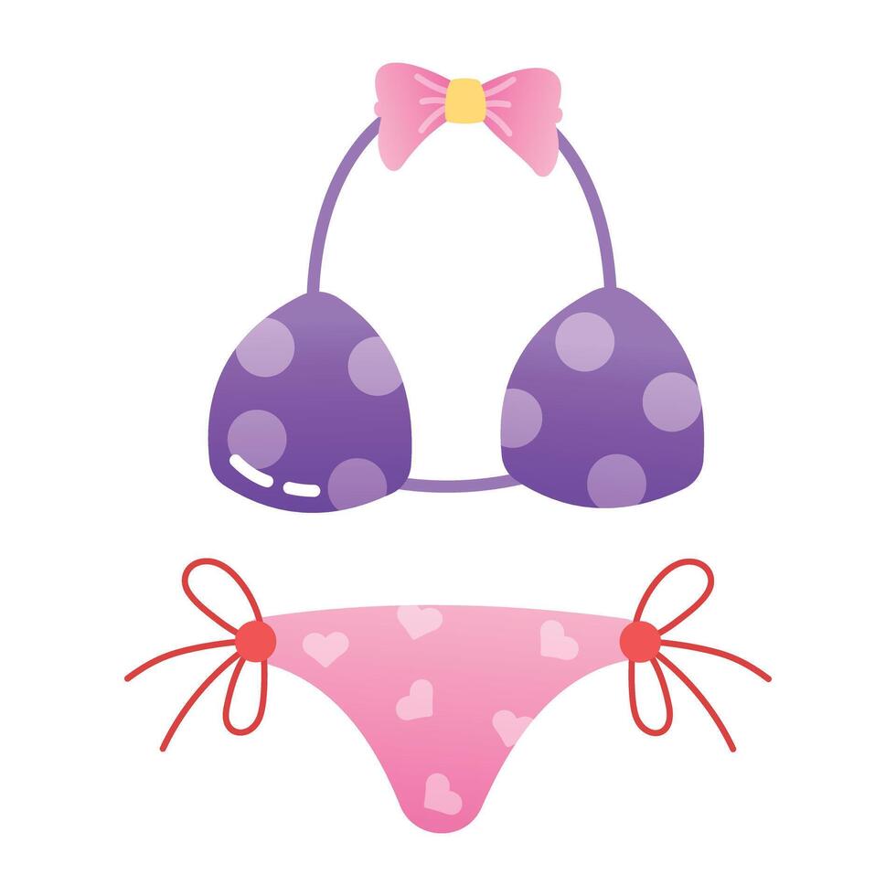 An icon of bikini in flat style vector