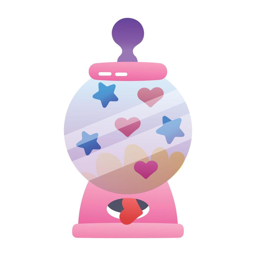 Gumball machine flat style icon vector