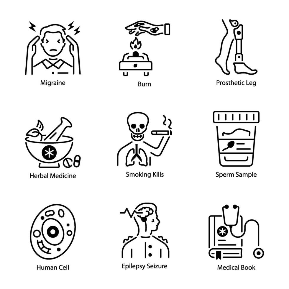 Pack of Medical Linear Icons vector