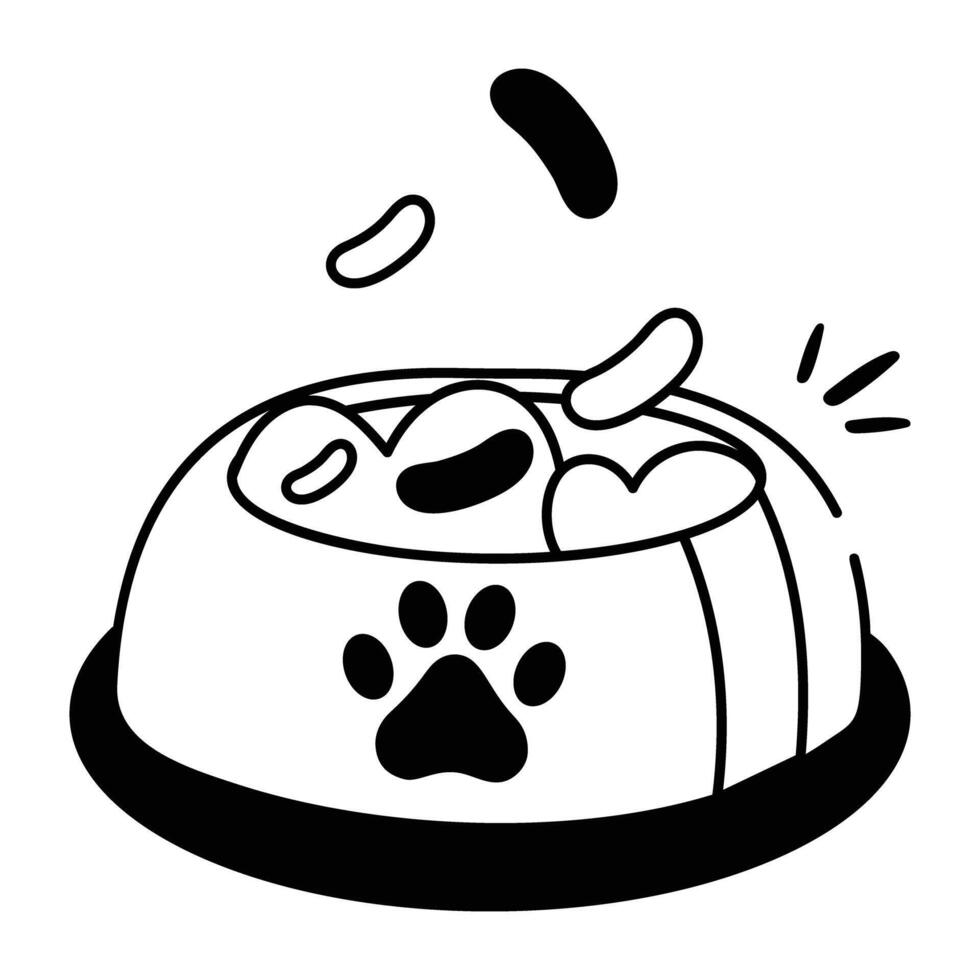 A doodle style icon of cat food vector