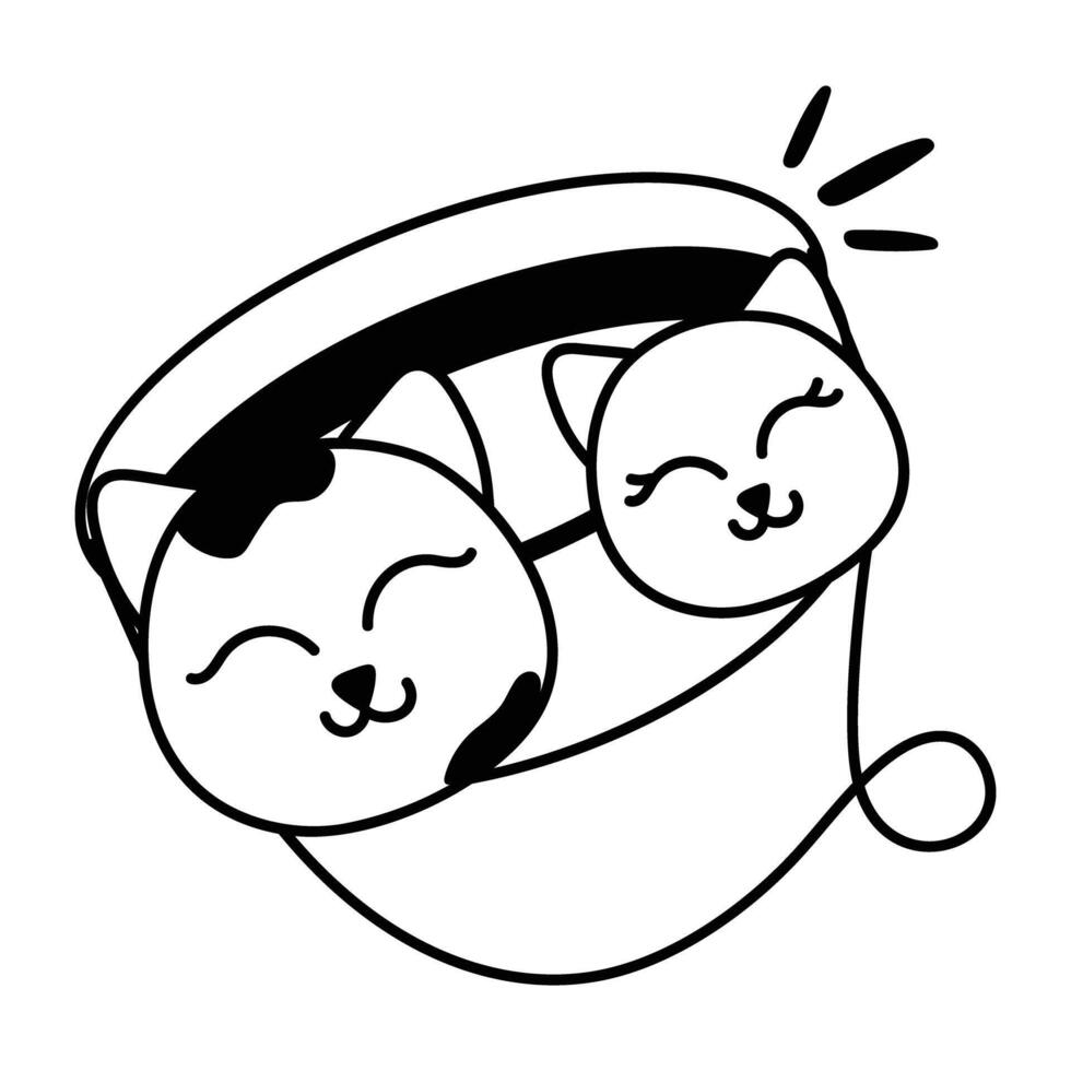 Cat bracelet icon in drawing style vector