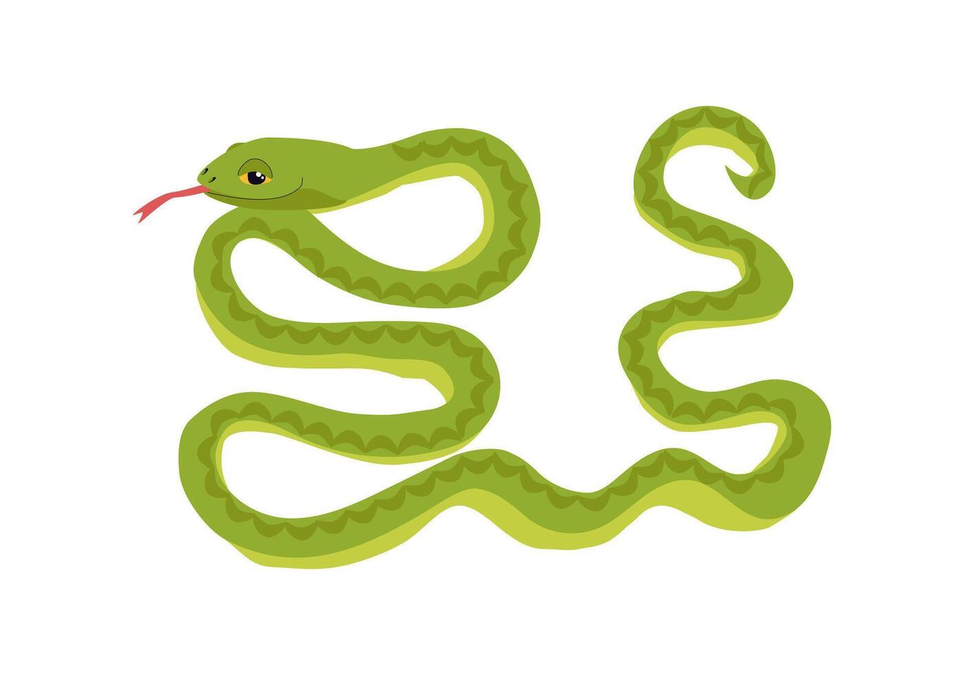 Green cute cartoon snake vector