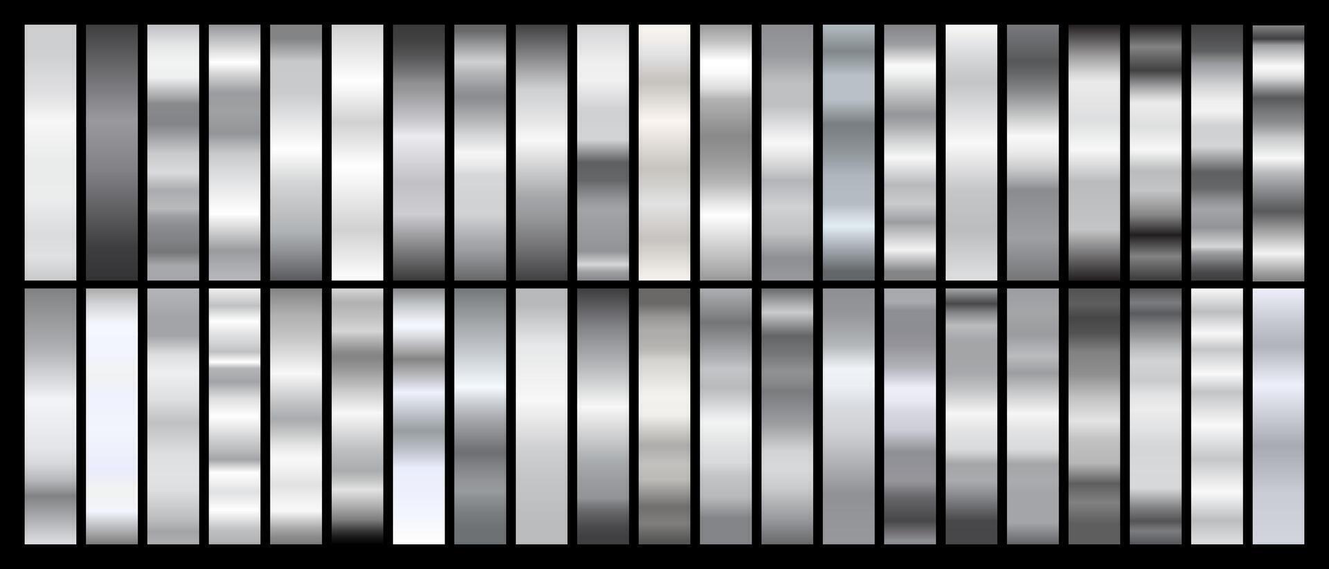 Silver Gradients Color Swatch Set vector