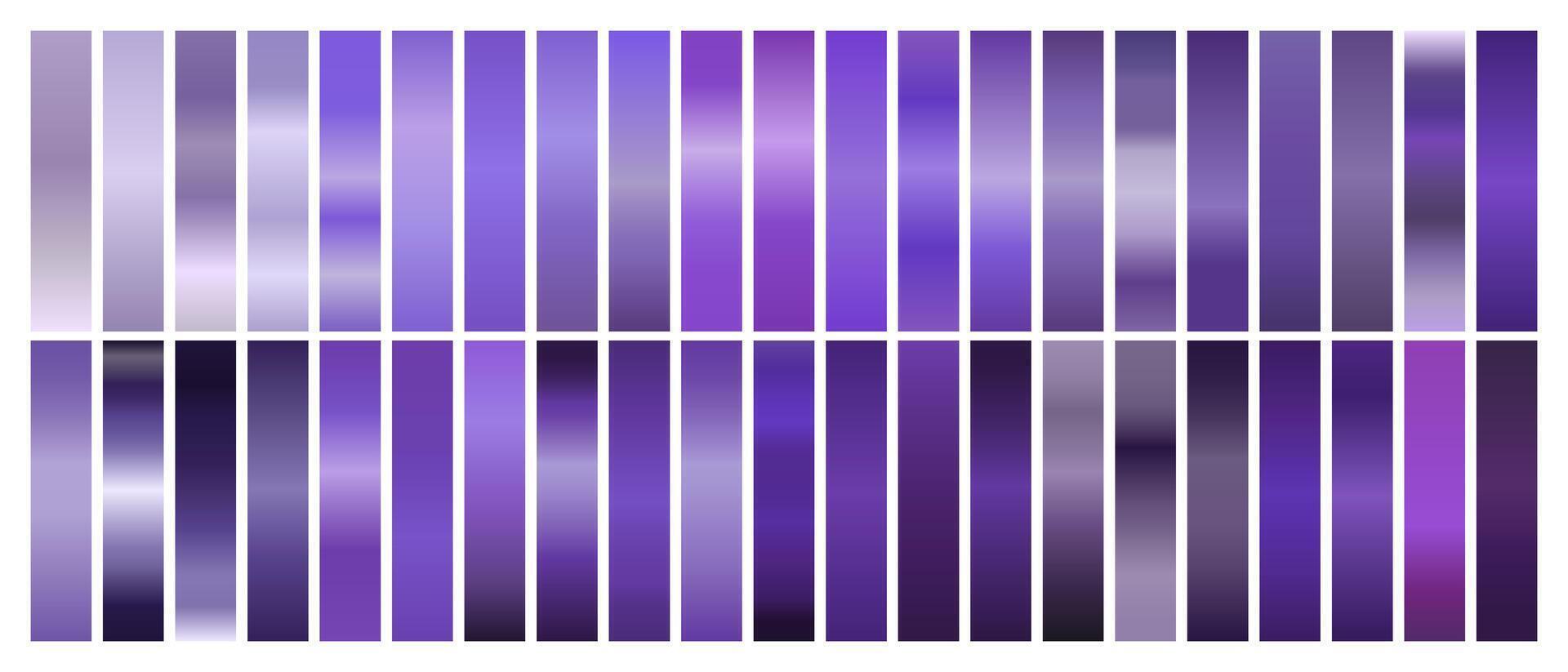Purple Gradient Set for Light to Bright Colors vector