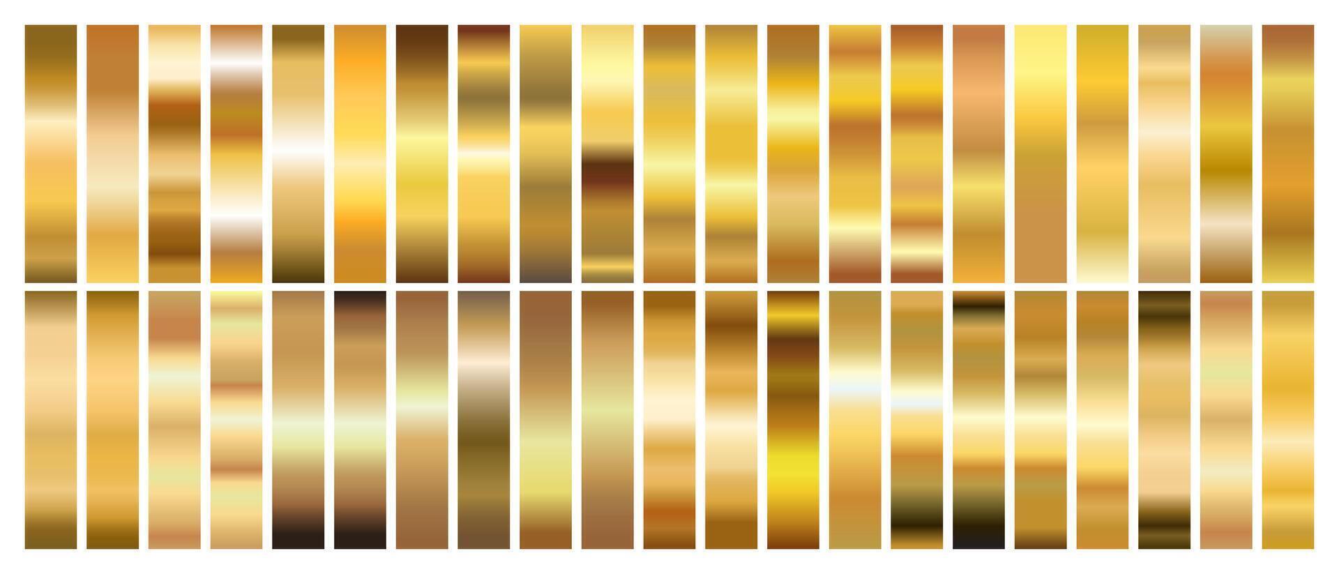 Gold Gradients Color Swatch Set vector