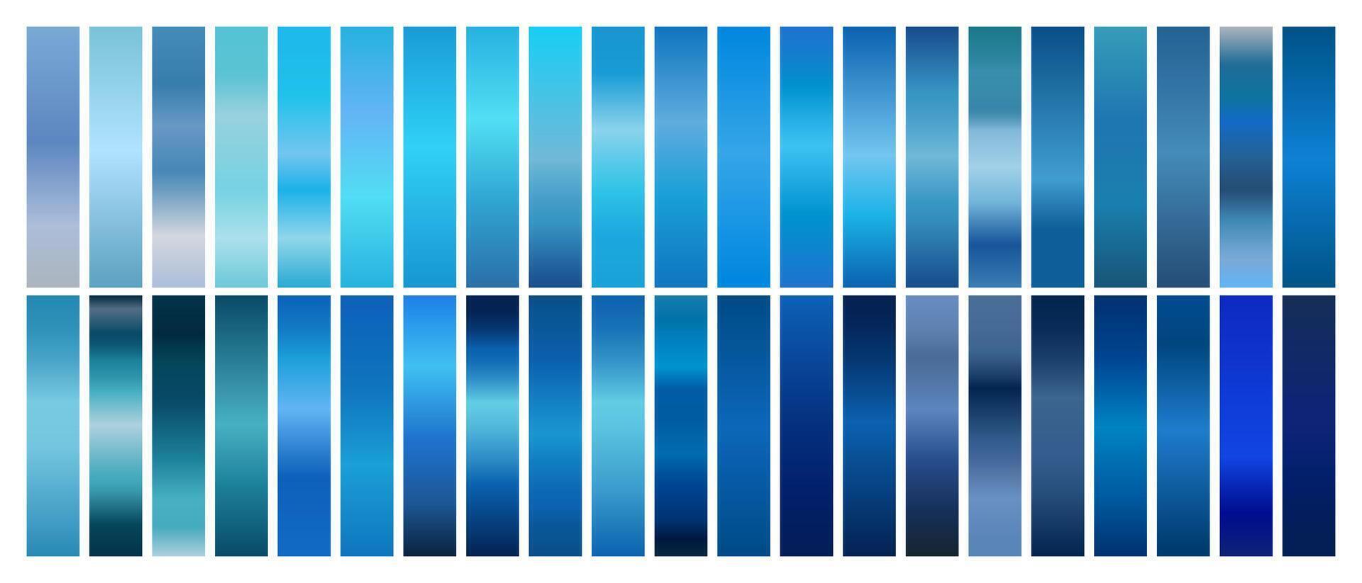 Blue Gradient Set for Light to Bright Colors vector