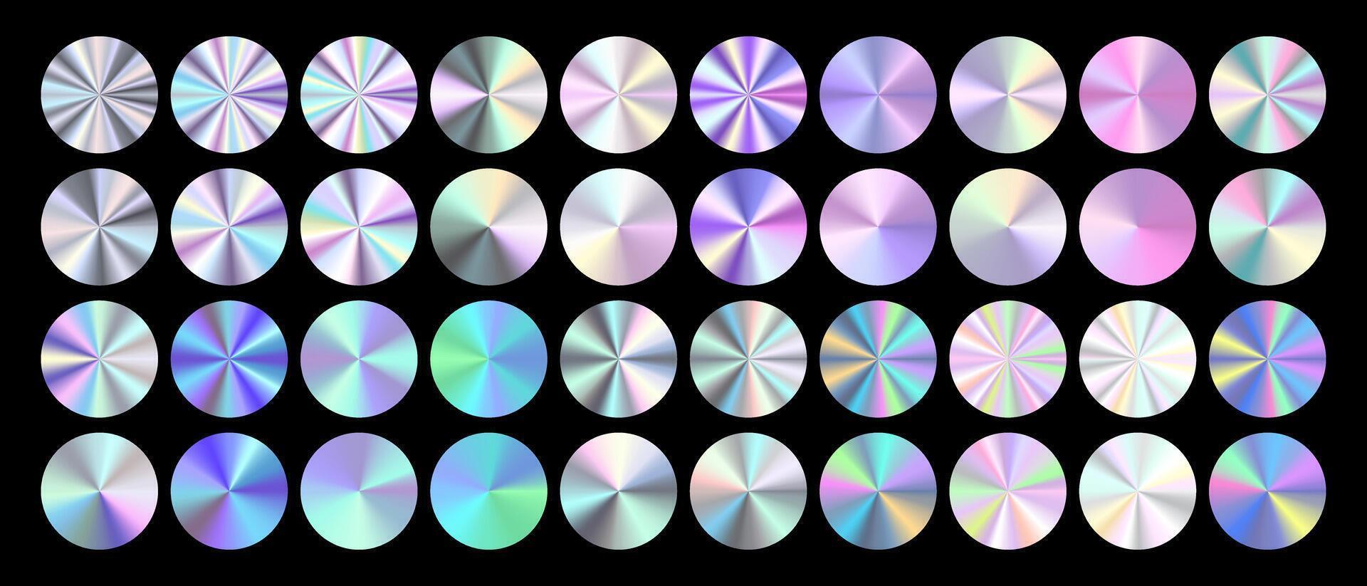 Round Hologram Metallic Foil vector