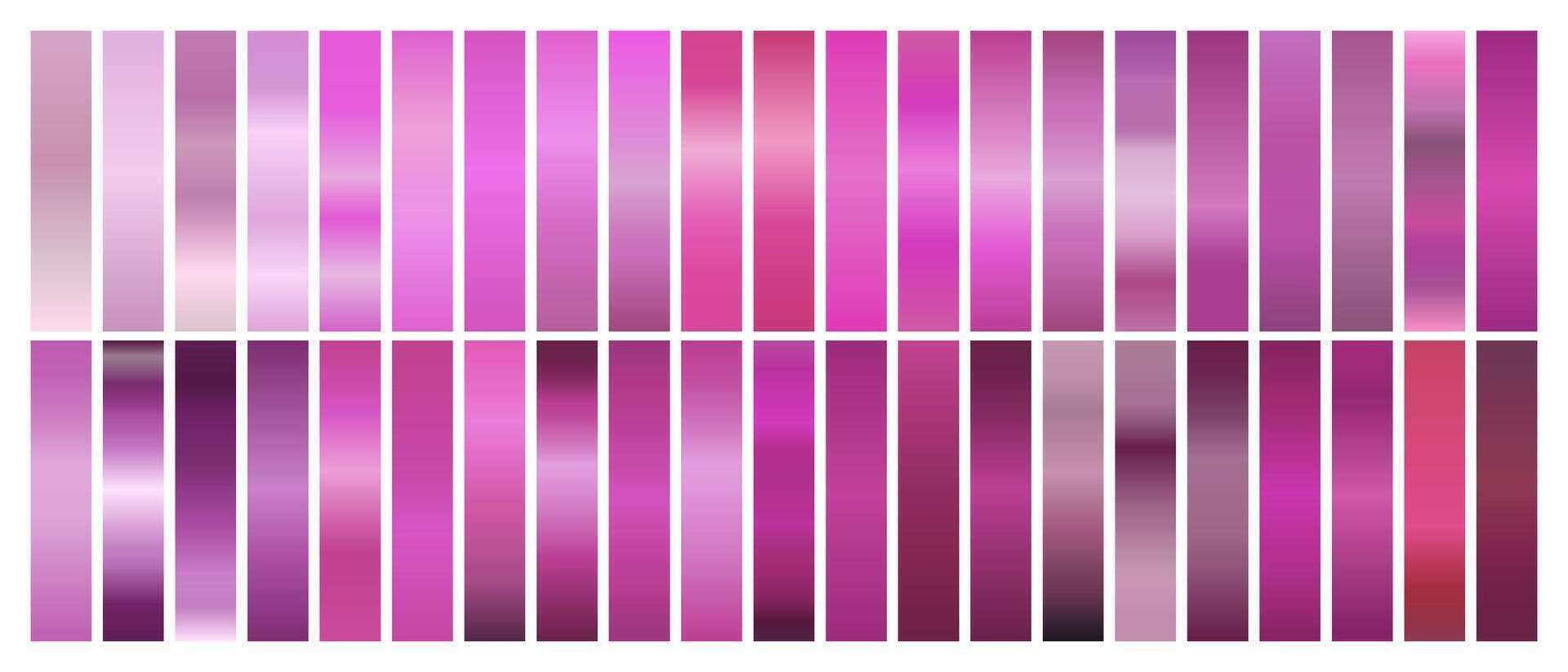 Pink Gradient Set for Light to Bright Colors vector