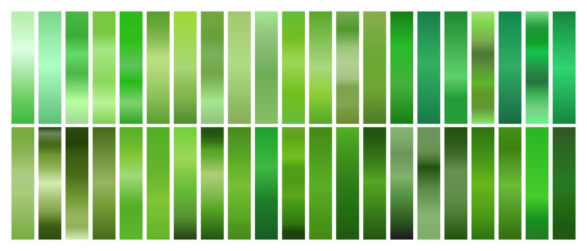 Green Gradient Set for Light to Bright Colors vector