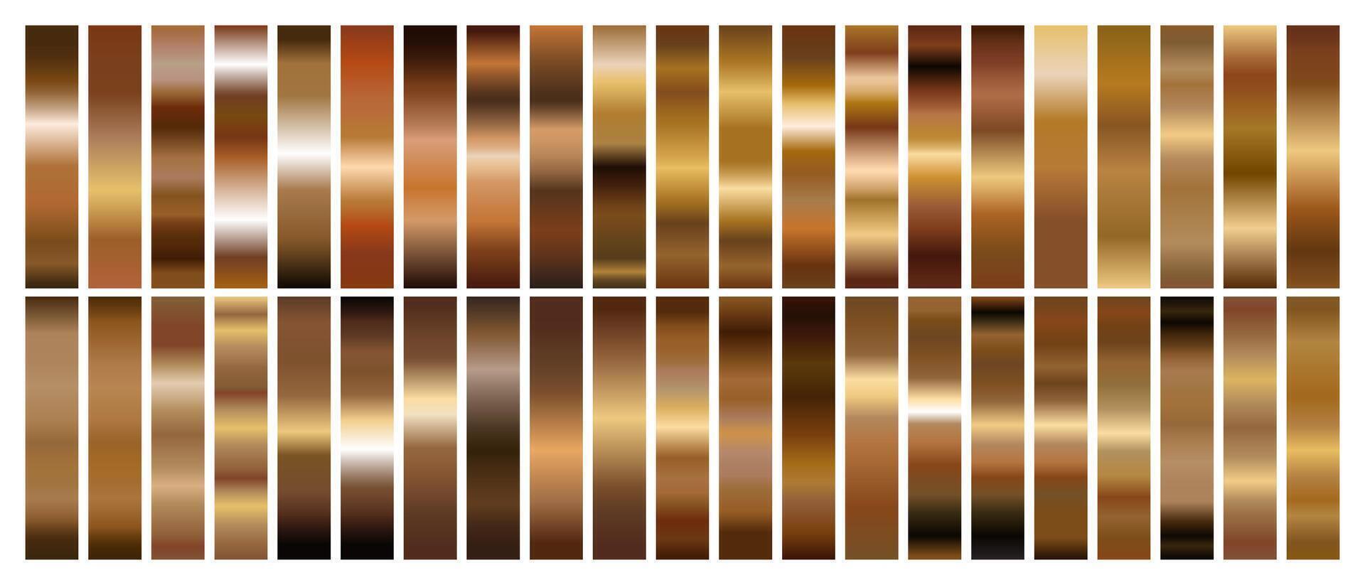 Bronze and Copper Gradients Color Swatch Set vector