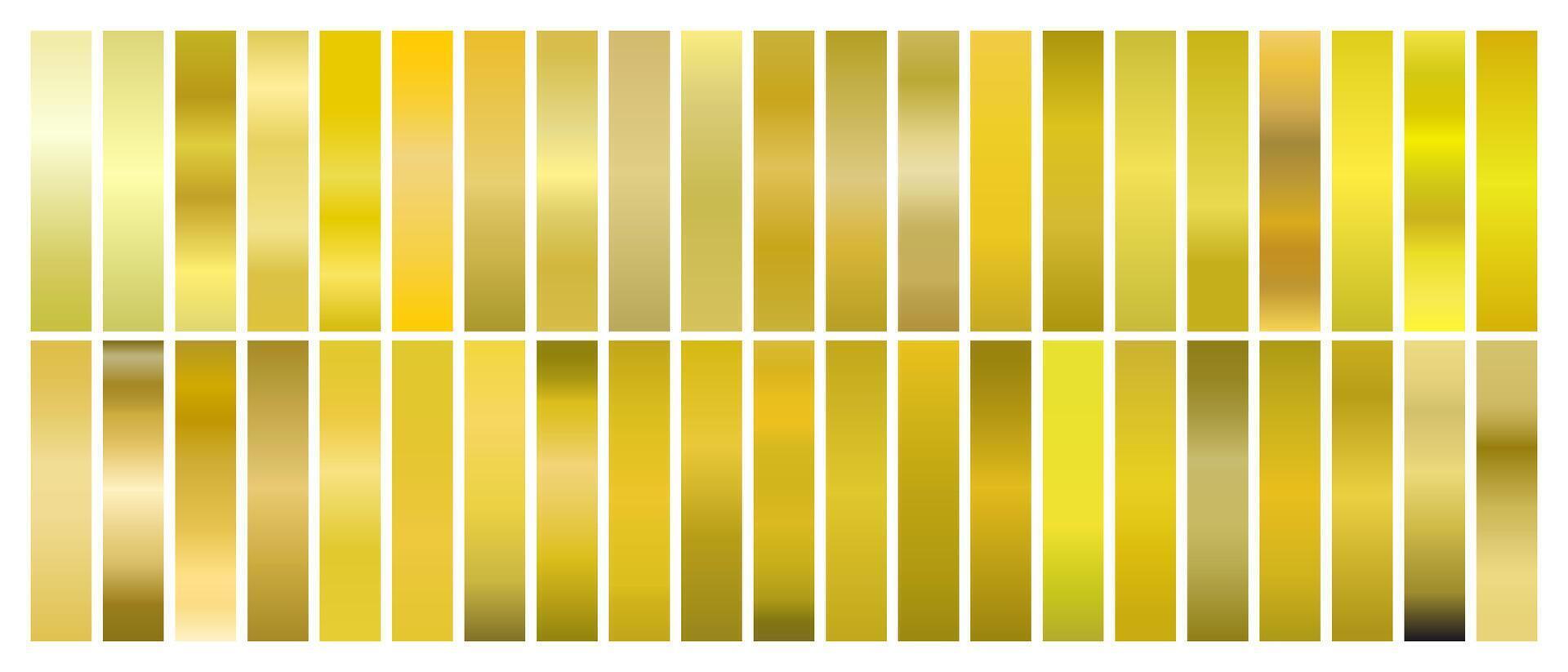 Yellow Gradient Set for Light to Bright Colors vector
