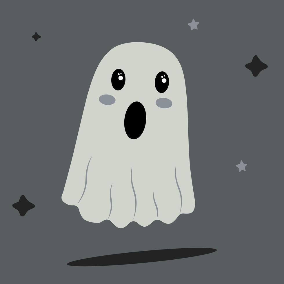Scary cute monster for Halloween celebration. Cute icon with ghost image. Halloween illustration vector