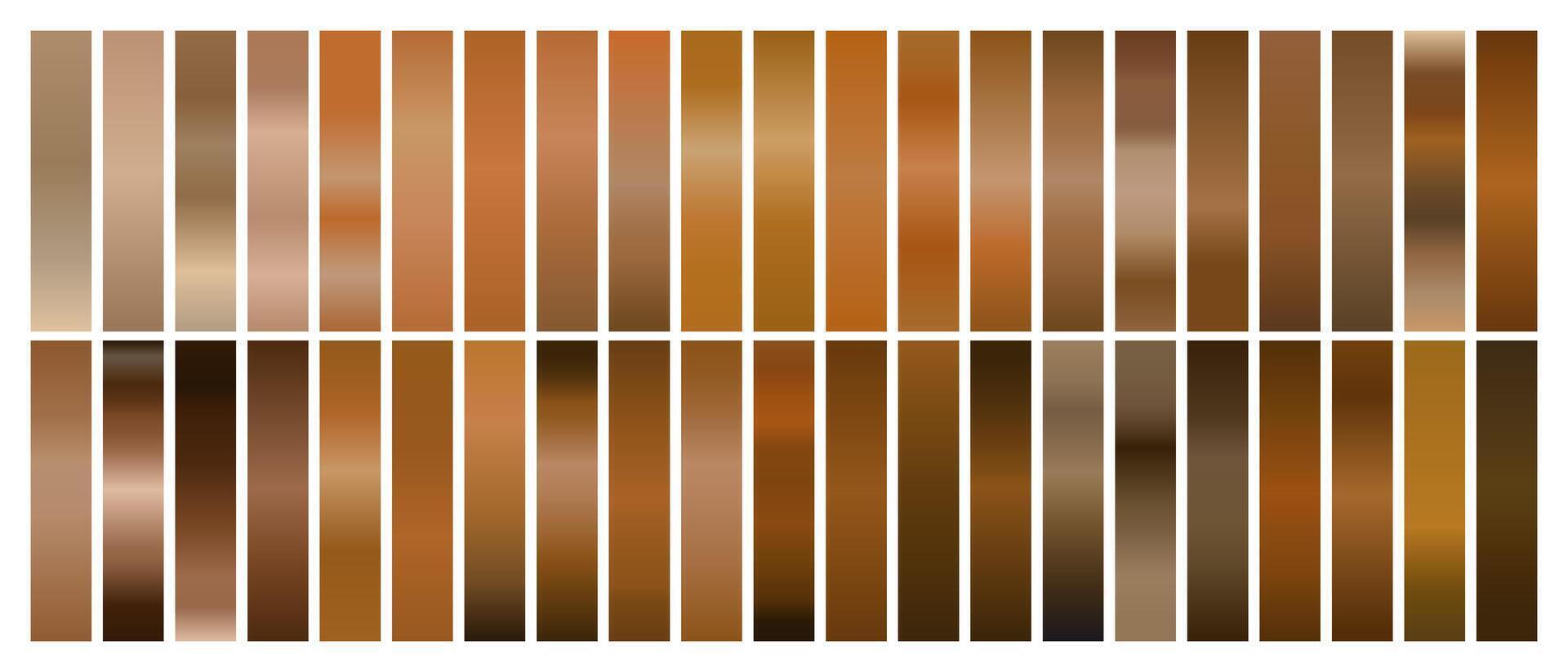 Brown Gradient Set for Light to Bright Colors vector