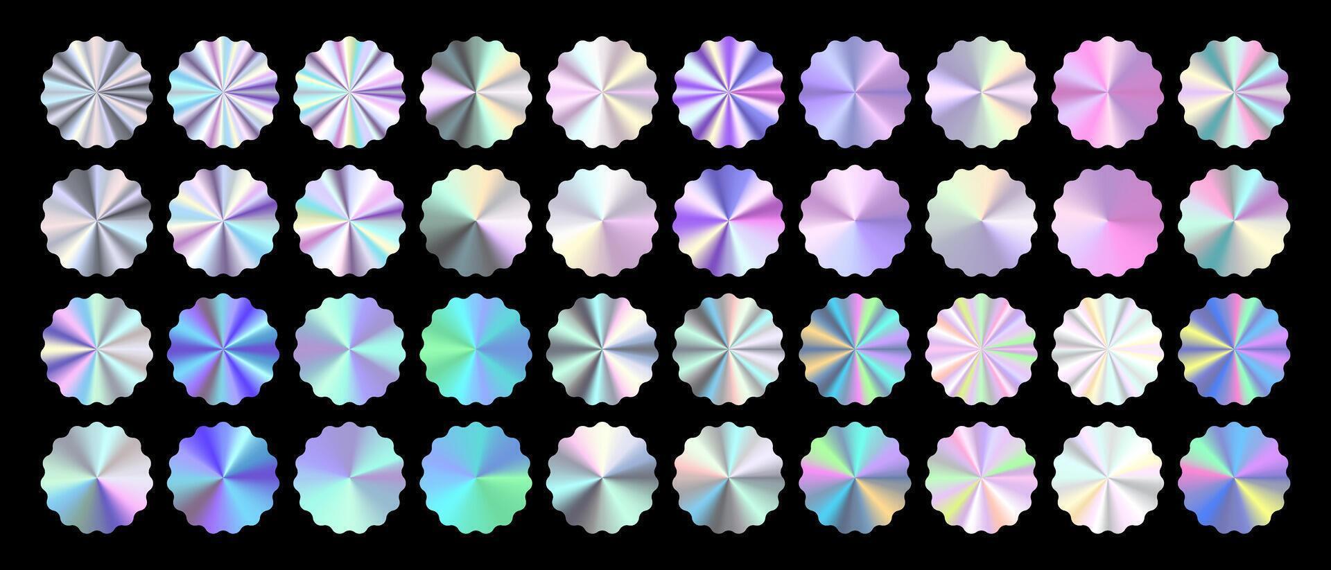 Hologram Color Badge Set vector