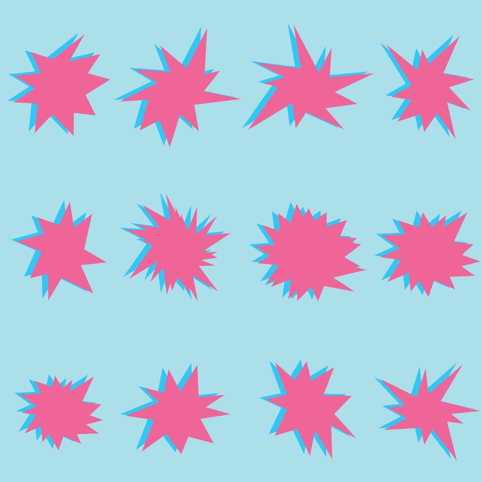 Set of starburst icon vector