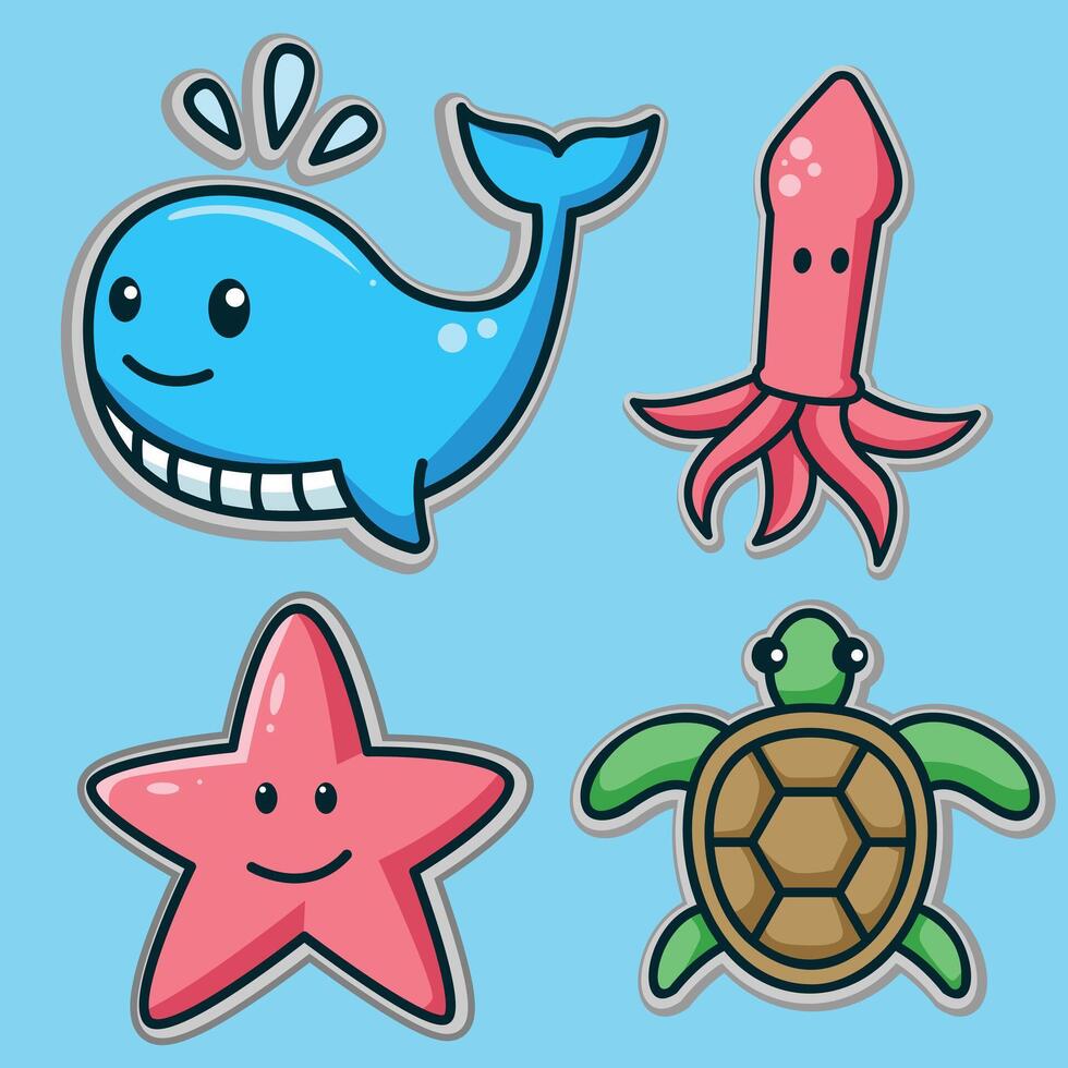 Sea Lifes Graphic Elements vector