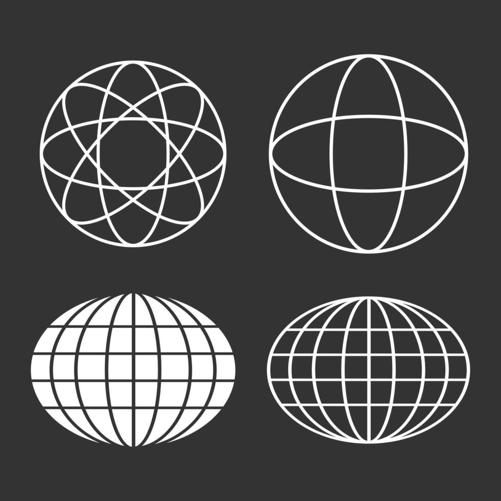 Set of Globe icon vector