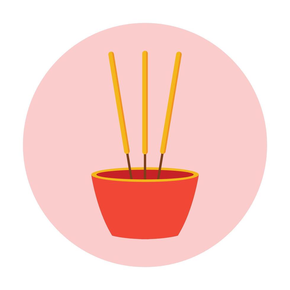 incense Chinese New Year icon vector